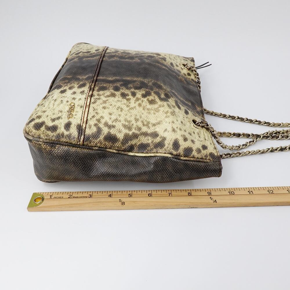 Tre Vero Karung Chain Shoulder Bag Womens Brown Animal Print 80s Retro - Picture 11 of 16